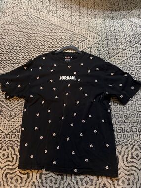 Jordan Black Short Sleeve Logo Tee with All-Over Mini Prints